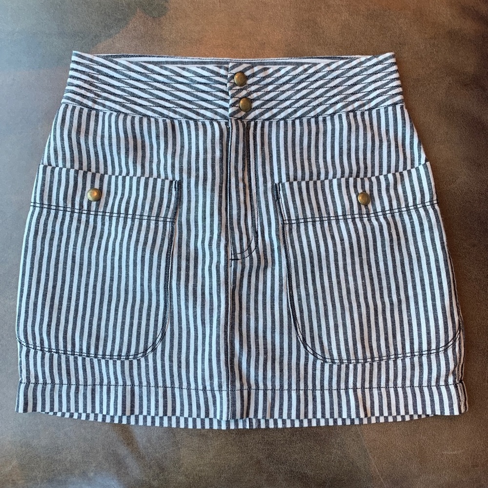 Urban Outfitters Gray & White Striped Mini Skirt